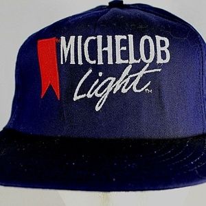 Vintage Michelob Light Beer Blue  Baseball Cap Sna